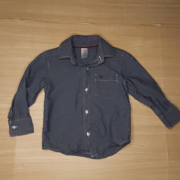 Toddler Boys Plaid And Denim Look Long Sleeve Button Down Bundle 2T - Picture 2 of 10